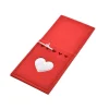 * Portaposate In Feltro 23X10X0.3Cm Rosso Con Cuore Bianco