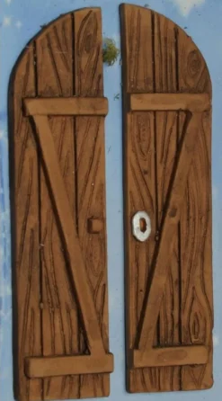 * Portone Due Ante Ad Arco In Resina 11,5X5,5Cm