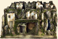 * Presepe 80X50X50Cm Con Luci E Cascata Con Pompa
