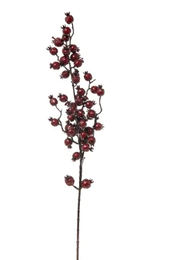 * Ramo Con Bacche Bordeaux 80Cm