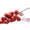 * Ramo Glitterato Rosso Con Bacche