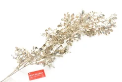 * Ramo Natalizio Con Foglie 100Cm Champagne
