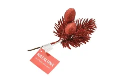 * Ramo Natalizio Con Glitter Rosso