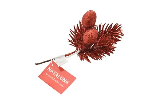 * Ramo Natalizio Con Glitter Rosso