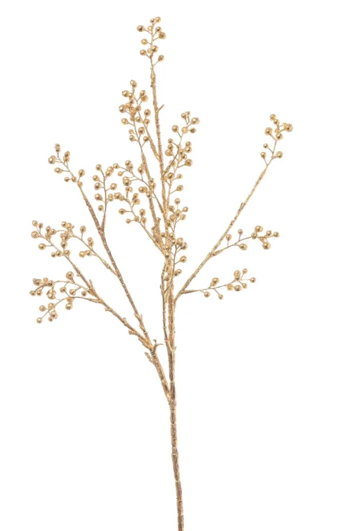 * Ramo Oro Con Bacche 68,5Cm