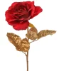 * Ramo Oro Con Rosa Rossa 57Cm