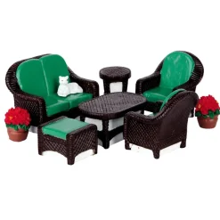 LEMAX Salotto Da Giardino Per Presepe - Wicker Lawn Set