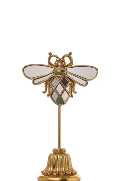 * Scarabeo In Resina Su Base Oro 15,5X9X26,5Cm