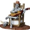 LEMAX Scheletro Che Suona La Chitarra - Rocking Chair Skeleton
