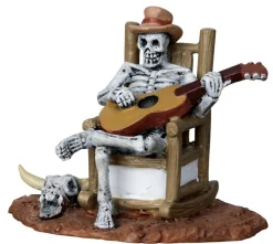 LEMAX Scheletro Che Suona La Chitarra - Rocking Chair Skeleton