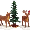LEMAX Signor E Signora Moose- Mr. And Mrs. Moose Set Of 3