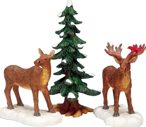 LEMAX Signor E Signora Moose- Mr. And Mrs. Moose Set Of 3