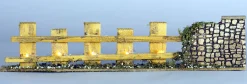 * Staccionata In Legno Con 5 Luci A Batteria 35X4X7,5Cm