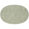 GUZZINI Tovaglietta Ovale Double Face Fabric Verde Menta 34X48Cm