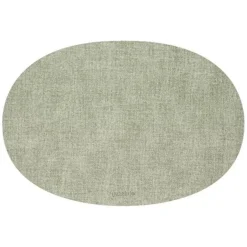 GUZZINI Tovaglietta Ovale Double Face Fabric Verde Menta 34X48Cm