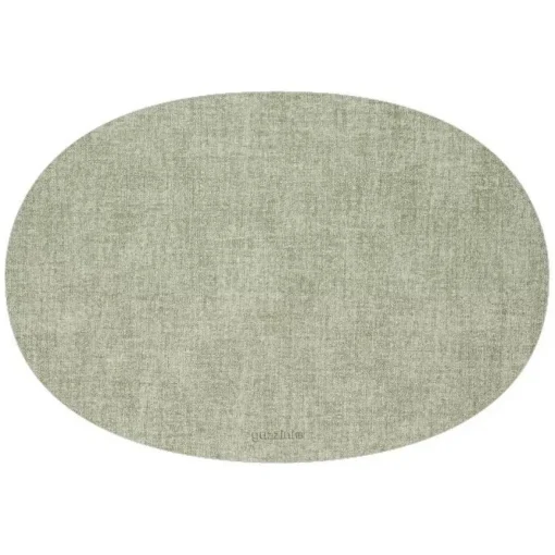 GUZZINI Tovaglietta Ovale Double Face Fabric Verde Menta 34X48Cm