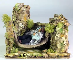 * Uomo Sull'Amaca 10Cm Con Movimenti 20X14X17Cm