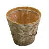 * Vaso Portafiori Decorativo 17X14,5Cm Tondo In Legno