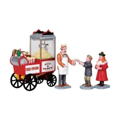 LEMAX Venditore Di Popcorn - Popcorn Seller, Set Of 4